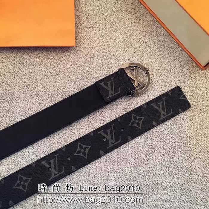 路易威登LV Louis Vuitton精選Monogram帆布 圓形LV logo的 男士皮帶 LHG1212